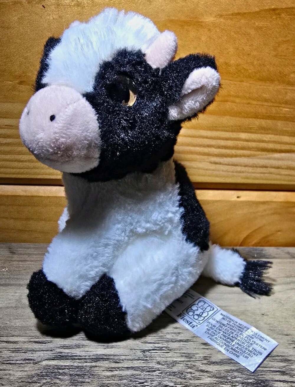 Fiesta Black & White 6in Cow Calf Plush Stuffed Animal Little Plush Cow